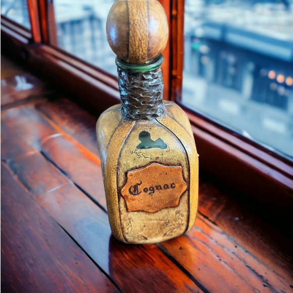 Vintage Italian Leather Wrapped Cognac Bottle - Picture 7 of 16